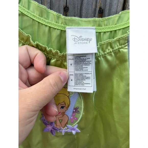 Disney Store Little Girls Green and Purple Satin Tinkerbell Fairy Costume 4‎ - Picture 4 of 6
